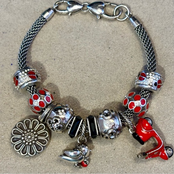 Brighton Ladybug stopper bead Red & black enamel with clear crystals Retired - Picture 8 of 8